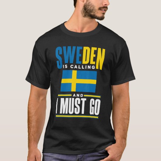 スウェーデン国旗スウェーデン Tシャツ (正面)
