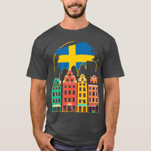 スウェーデン国旗スカンジナビアストックホルムサッカー Tシャツ