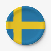 スウェーデン国旗パーティープレート ペーパープレート (正面)