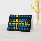 スウェーデン国旗愛国誕生日 カード (黄色い花)