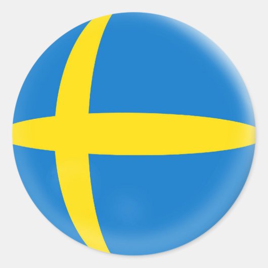 スウェーデン国旗20枚 ラウンドシール (正面)