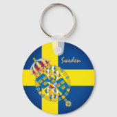 スウェーデン国旗、エンブレム&スウェーデンの休日/スポーツ キーホルダー (裏面)