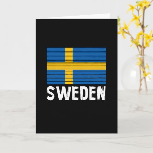 スウェーデン国旗 カード (黄色い花)