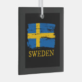 スウェーデン国旗 ガラスオーナメント (正面右)