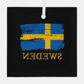 スウェーデン国旗 ガラスオーナメント (裏面)