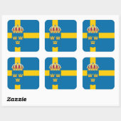 スウェーデン国旗・コート・オブ・アームズ、スウェーデン国旗 スクエアシール (シート)