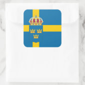 スウェーデン国旗・コート・オブ・アームズ、スウェーデン国旗 スクエアシール (バッグ)