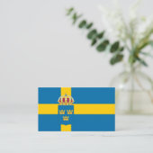 スウェーデン国旗・コート・オブ・アームズ、スウェーデン国旗 名刺 (スタンド正面)