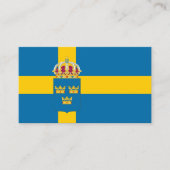 スウェーデン国旗・コート・オブ・アームズ、スウェーデン国旗 名刺 (正面)