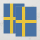 スウェーデン国旗 サンキューカード (正面/裏面)