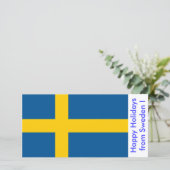 スウェーデン国旗、スウェーデンからのハッピーホリデー シーズンカード (スタンド正面)