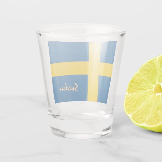 スウェーデン国旗&スウェーデンの愛国者/スポーツショット ショットグラス (裏面)