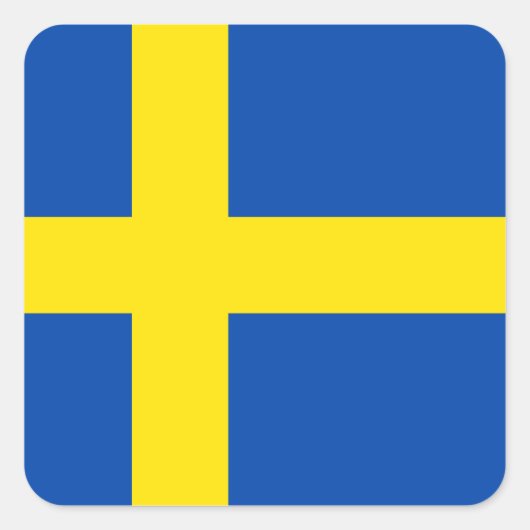 スウェーデン国旗 スクエアシール (正面)