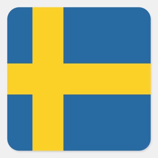 スウェーデン国旗 スクエアシール (正面)