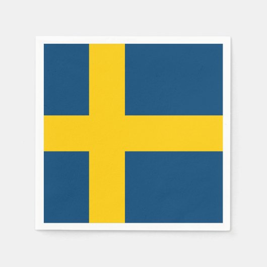 スウェーデン国旗 スタンダードカクテルナプキン (正面)