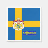 スウェーデン国旗 スタンダードカクテルナプキン (正面)