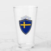スウェーデン国旗 タンブラーグラス (正面)