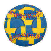 スウェーデン国旗、ハート – ベースボール、ラブスウェーデン 野球ボール (正面)