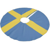 スウェーデン国旗 ブラッシュドポリエステルツリースカート (アングル)