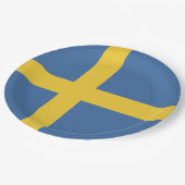 スウェーデン国旗 ペーパープレート (アングル)