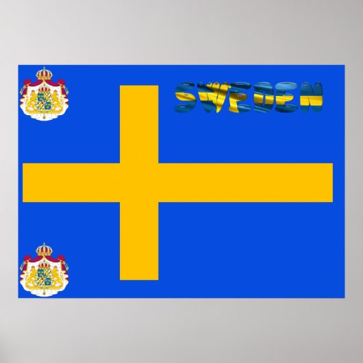 スウェーデン国旗 ポスター (正面)