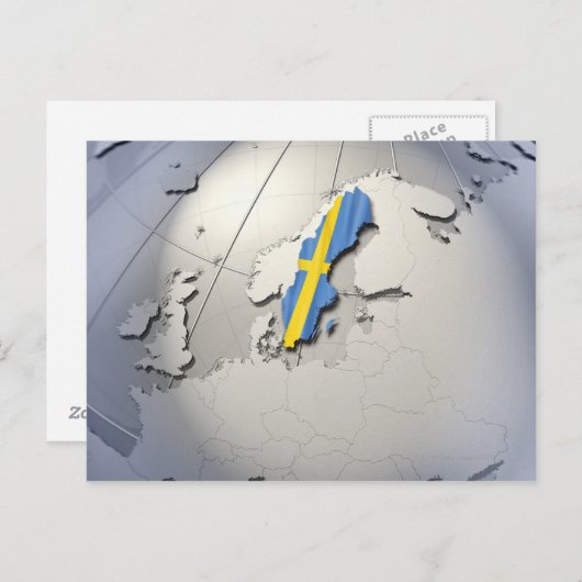 スウェーデン国旗 ポストカード (正面/裏面)