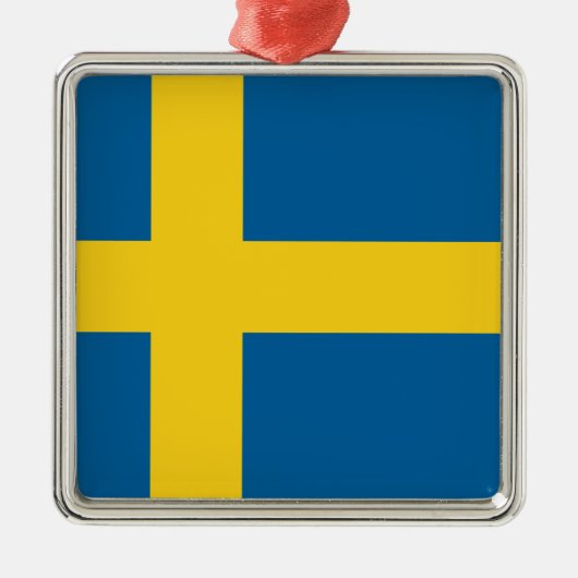 スウェーデン国旗 メタルオーナメント (正面)