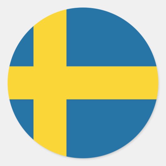 スウェーデン国旗 ラウンドシール (正面)