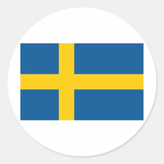 スウェーデン国旗 ラウンドシール (正面)