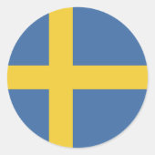 スウェーデン国旗 ラウンドシール (正面)