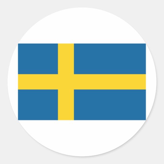 スウェーデン国旗 ラウンドシール (正面)