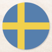 スウェーデン国旗 ラウンドペーパーコースター (正面)