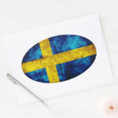 スウェーデン国旗 楕円形シール (封筒)