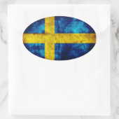 スウェーデン国旗 楕円形シール (バッグ)