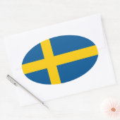 スウェーデン国旗 楕円形シール (封筒)