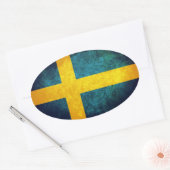 スウェーデン国旗 楕円形シール (封筒)