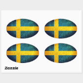 スウェーデン国旗 楕円形シール (シート)