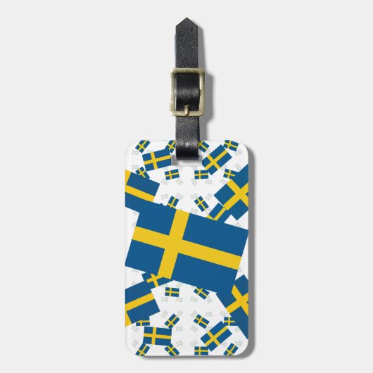 スウェーデン国旗（複数層） ラゲッジタグ (正面縦)