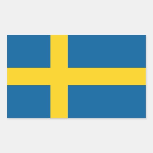 スウェーデン国旗 長方形シール (正面)