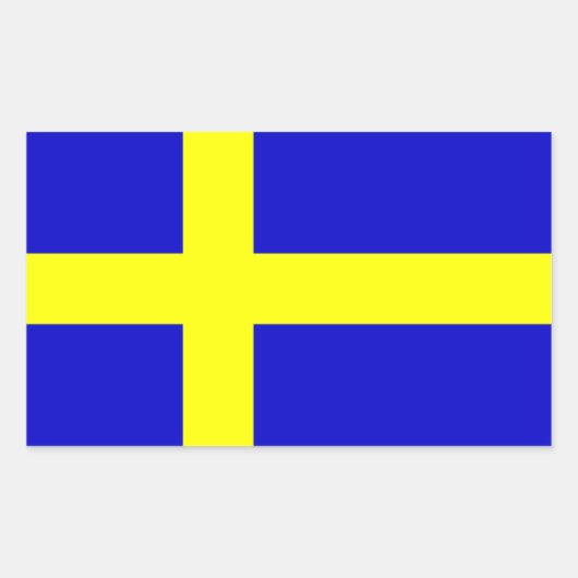 スウェーデン国旗 長方形シール (正面)
