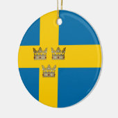 スウェーデン国旗/3クラウン追加 セラミックオーナメント (左)
