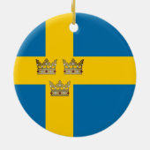 スウェーデン国旗/3クラウン追加 セラミックオーナメント (裏面)