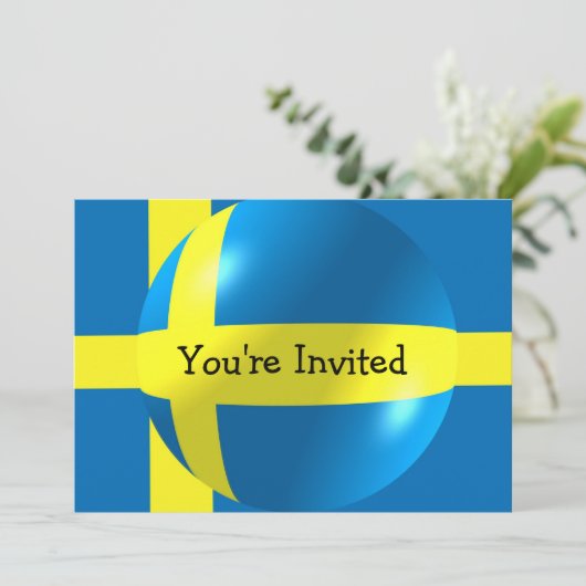 スウェーデン国旗Any大事な行事 招待状 (スタンド正面)