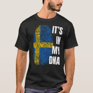 スウェーデン国旗Dna指紋スウェーデン Tシャツ