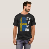スウェーデン国旗Dna指紋スウェーデン Tシャツ (正面フル)