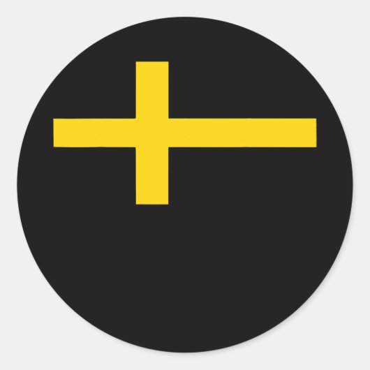 スウェーデン国旗Sverige Flaggaスウェカッコいいーデン国旗の男性 ラウンドシール (正面)