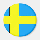 スウェーデン国旗Tシャツとギフト マグネット (正面)