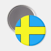 スウェーデン国旗Tシャツとギフト マグネット (正面/裏面)