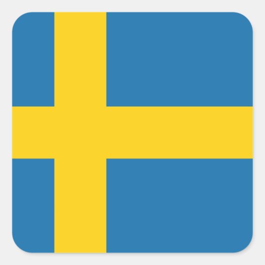 スウェーデン国旗x20ステッカー(スウェーデン国旗) スクエアシール (正面)