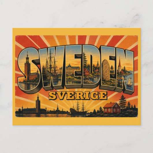 スウェーデン国 ヴィンテージ ポストカード (正面)